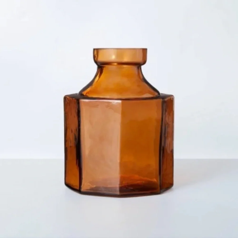 Hearth & Hand Magnolia Amber Fall Autumn Glass Bottle Vase - Small 🍁🍂